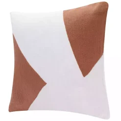 Clearance Kirklands Home Spice & Ivory Geometric Colorblock Throw Pillow Orange