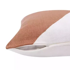 Clearance Kirklands Home Spice & Ivory Geometric Colorblock Throw Pillow Orange