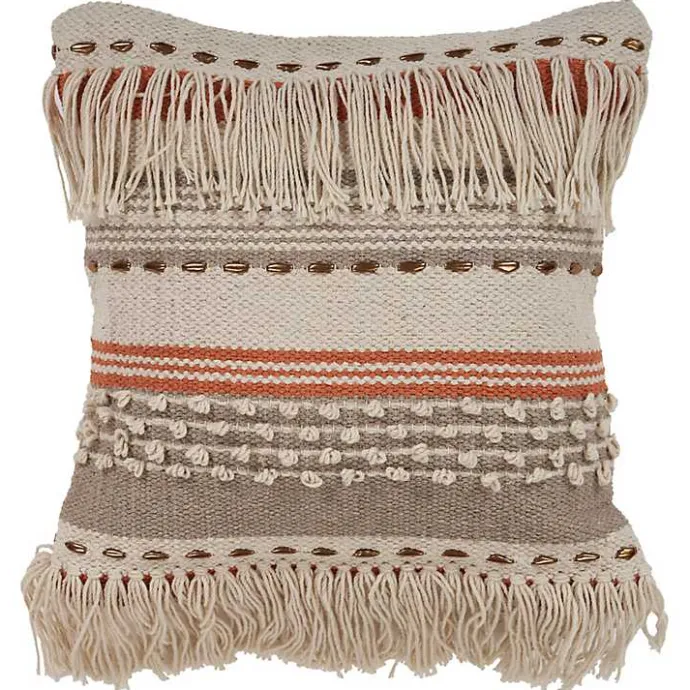 Outlet Kirklands Home Spice and Natural Chic Fringe Pillow