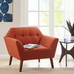 Kirklands Home Spice Button Tufted Accent Chair Red