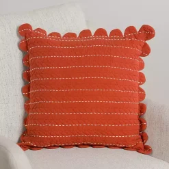 Discount Kirklands Home Spice Scalloped Edge Pillow Orange