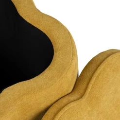 Outlet Kirklands Home Spice Chenille Flower Storage Ottoman Yellow