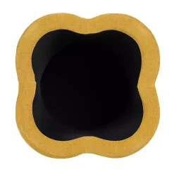 Outlet Kirklands Home Spice Chenille Flower Storage Ottoman Yellow