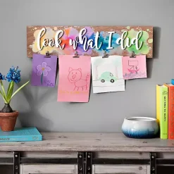 Outlet Kirklands Home Splattered Look What I Did Plaque with Clips Multi