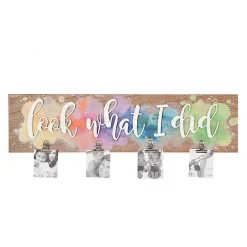 Outlet Kirklands Home Splattered Look What I Did Plaque with Clips Multi