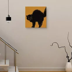 Kirklands Home Spooky Black Cat Canvas Art Print