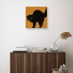 Kirklands Home Spooky Black Cat Canvas Art Print