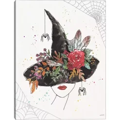 Hot Kirklands Home Spooky Floral Hat Canvas Art Print