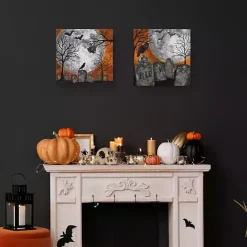 Online Kirklands Home Spooky Graveyard Canvas Art Prints, Set of 2