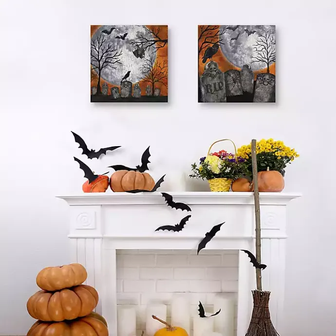 Online Kirklands Home Spooky Graveyard Canvas Art Prints, Set of 2