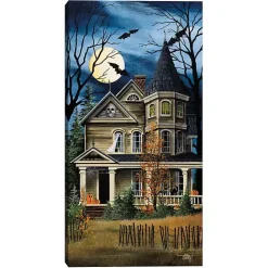 New Kirklands Home Spooky Haunted House Canvas Art Print Multi