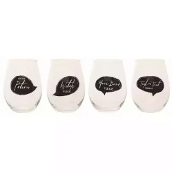 Online Kirklands Home Spooky Sentiment Stemless Wine Glasses, Set of 4