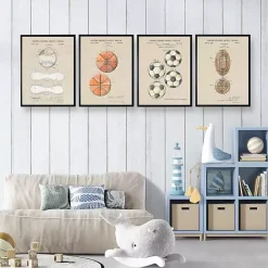 Sale Kirklands Home Sports Ball Patents Framed Art Prints Multi