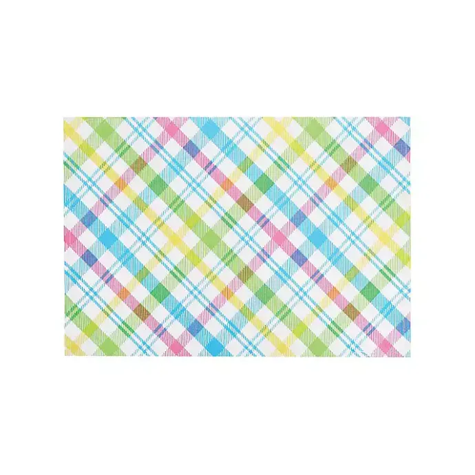 New Kirklands Home Spring Blossom Plaid Placemats, Set of 6 Multi