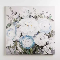 Discount Kirklands Home Spring Blue Floral Bouquet Canvas Art Print