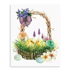Kirklands Home Spring Chicks in a Basket Canvas Art Print