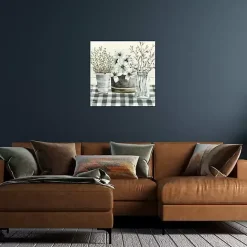 Outlet Kirklands Home Spring Floral Gingham Canvas Art Print