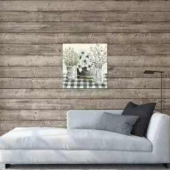 Outlet Kirklands Home Spring Floral Gingham Canvas Art Print