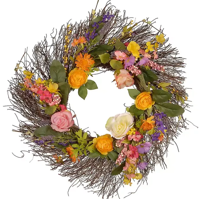 Clearance Kirklands Home Spring Wildflower Wreath