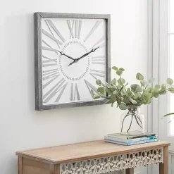 Outlet Kirklands Home Square Galvanized Metal Wall Clock