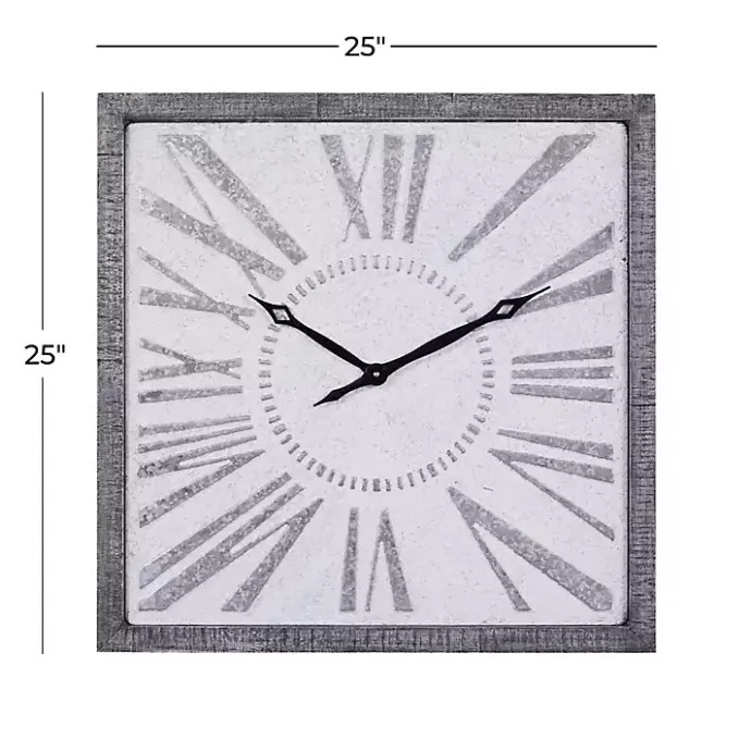 Outlet Kirklands Home Square Galvanized Metal Wall Clock
