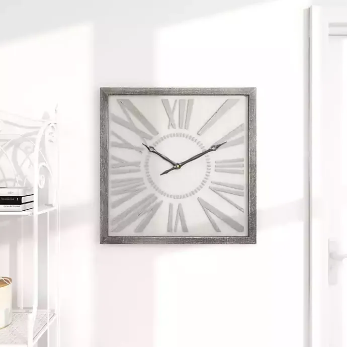 Outlet Kirklands Home Square Galvanized Metal Wall Clock