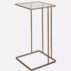 Outlet Kirklands Home Square Camus Accent Table Gold