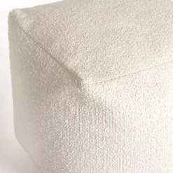 Clearance Kirklands Home Square Boucle Pouf Ivory
