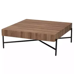 Hot Kirklands Home Square Light Wood X Base Coffee Table Brown