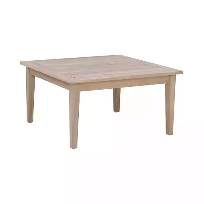 Sale Kirklands Home Square Natural Wood Slatted Outdoor Coffee Table Tan