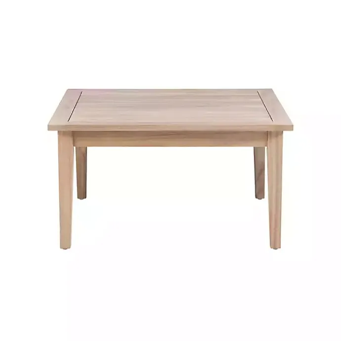 Sale Kirklands Home Square Natural Wood Slatted Outdoor Coffee Table Tan