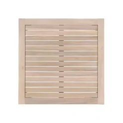 Sale Kirklands Home Square Natural Wood Slatted Outdoor Coffee Table Tan