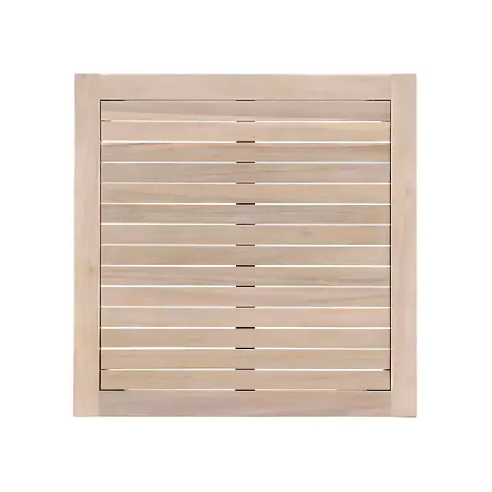 Sale Kirklands Home Square Natural Wood Slatted Outdoor Coffee Table Tan