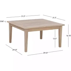 Sale Kirklands Home Square Natural Wood Slatted Outdoor Coffee Table Tan