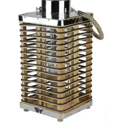 Clearance Kirklands Home Square Rattan Hurricane Lantern with Jute Rope