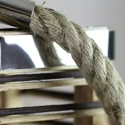 Clearance Kirklands Home Square Rattan Hurricane Lantern with Jute Rope