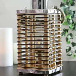 Clearance Kirklands Home Square Rattan Hurricane Lantern with Jute Rope