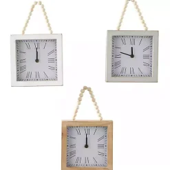New Kirklands Home Square Wood Beaded Wall Clocks, Set of 3