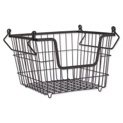 Hot Kirklands Home Stackable Wire Kitchen Basket, 8 in. Black