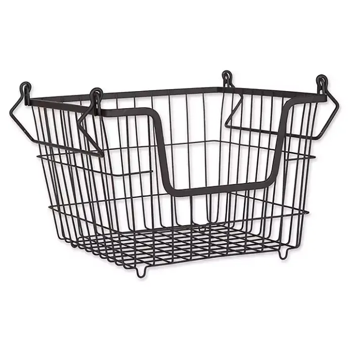 Hot Kirklands Home Stackable Wire Kitchen Basket, 8 in. Black