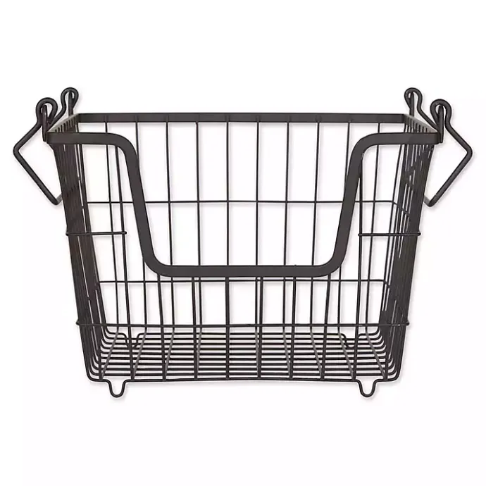 Hot Kirklands Home Stackable Wire Kitchen Basket, 8 in. Black
