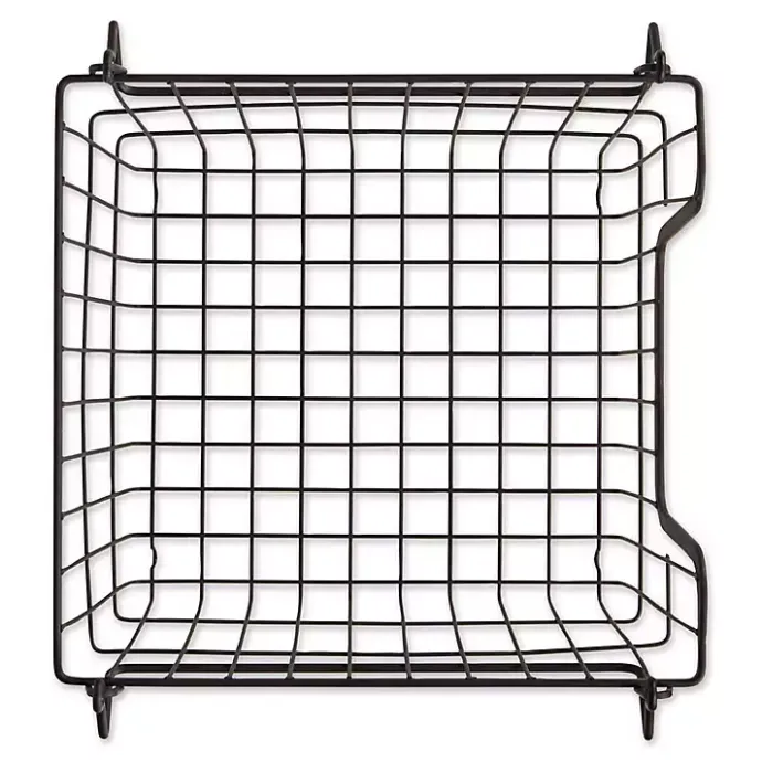 Hot Kirklands Home Stackable Wire Kitchen Basket, 8 in. Black