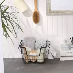 Hot Kirklands Home Stackable Wire Kitchen Basket, 8 in. Black