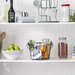 Hot Kirklands Home Stackable Wire Kitchen Basket, 8 in. Black