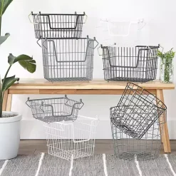 Hot Kirklands Home Stackable Wire Kitchen Basket, 8 in. Black