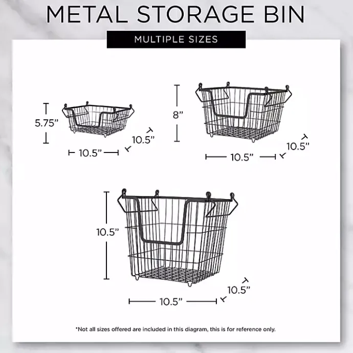 Hot Kirklands Home Stackable Wire Kitchen Basket, 8 in. Black