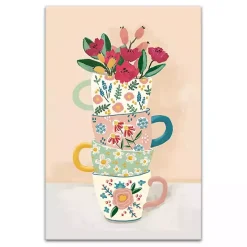 Sale Kirklands Home Stacked Floral Mugs Canvas Art Print