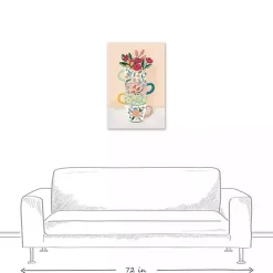 Sale Kirklands Home Stacked Floral Mugs Canvas Art Print