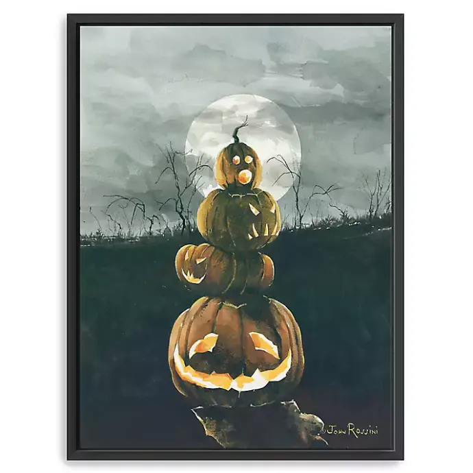 Outlet Kirklands Home Stacked Jack O'Lanterns Giclee Canvas Art Print
