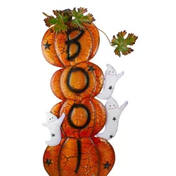 Sale Kirklands Home Stacked Pumpkins Boo Outdoor Halloween Decoration